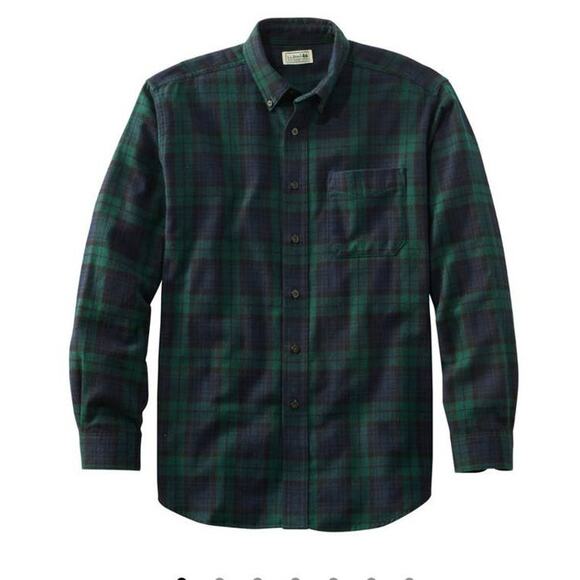 Lands' End Oeko-Tex Plaid Button Down Shirt Green Collared Size XL Tall - Picture 1 of 6